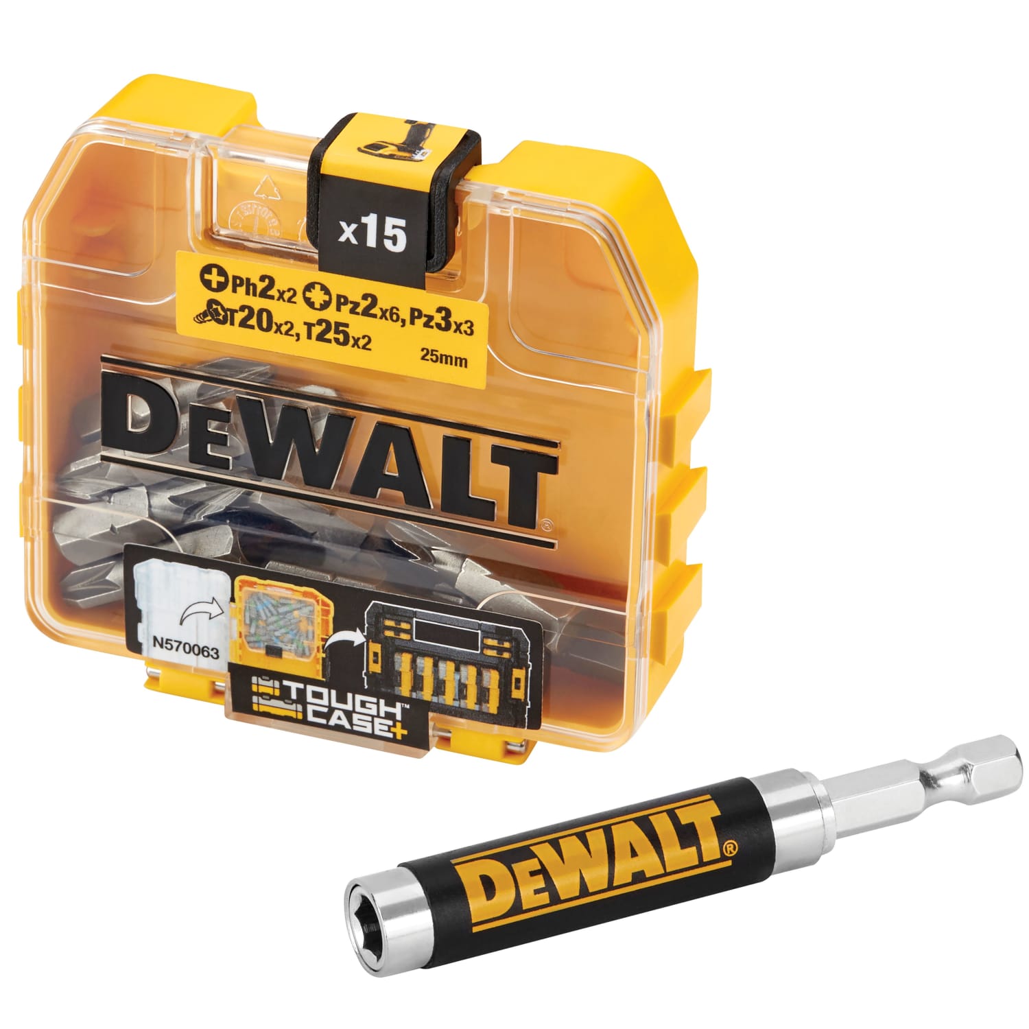 DeWalt DT71511-QZ magnetický nádstavec s vodítkom na bity 8mm 1/4"+BITY