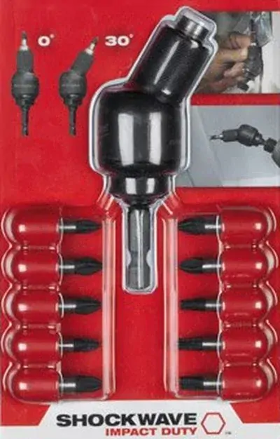 Milwaukee shockwave uhlový adaptér+10ks bitov