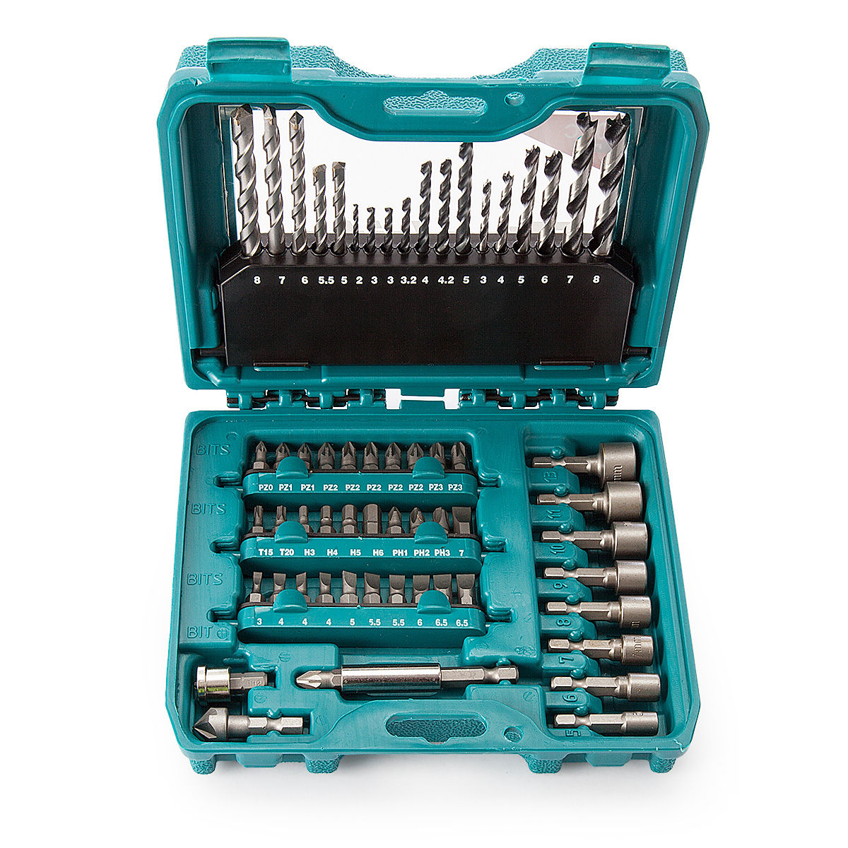Makita P-90358, 60-dielna sada bitov a vrtákov