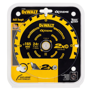 DeWALT DT10624 Pílový kotúč EXTREME, 165 x 20 mm, 24 zubov
